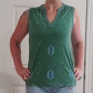 🆕️NWT Lucky Brand Green Geometric Top